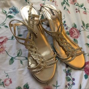Unlisted by Kenneth Cole: Gold Heels